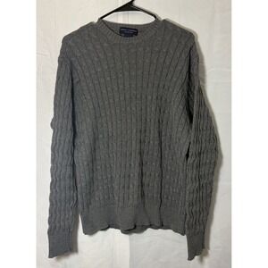 Daniel Cremieux Cotton Cable Knit  Sweater Men's Grey  Size L Grandpa Core